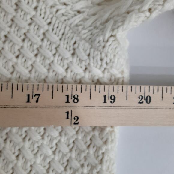Talbots Fisherman Sweater Cream Womens 2 Cashmere Angora Wool - Picture 8 of 10